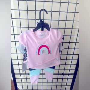 Brand new, one matching T-shirt with pants & other matching T-shirt with shorts